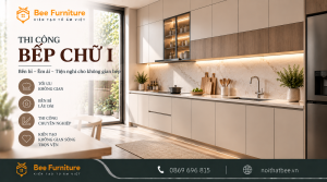 Thi công bếp chữ I