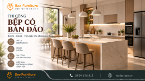 Thi công bếp có bàn đảo