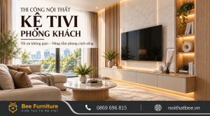 Thi công kệ tivi phòng khách