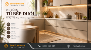 Thi công tủ bếp dưới