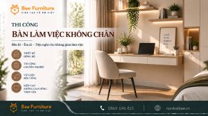 Thi công bàn làm việc không chân