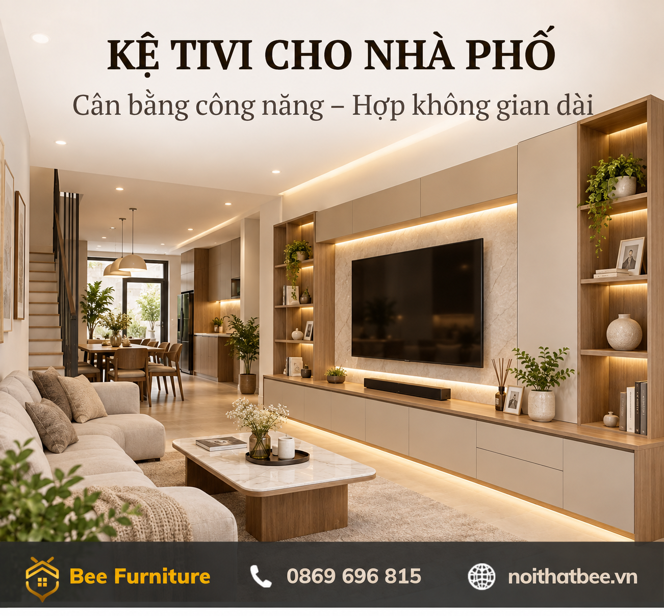 Kệ tivi cho nhà phố