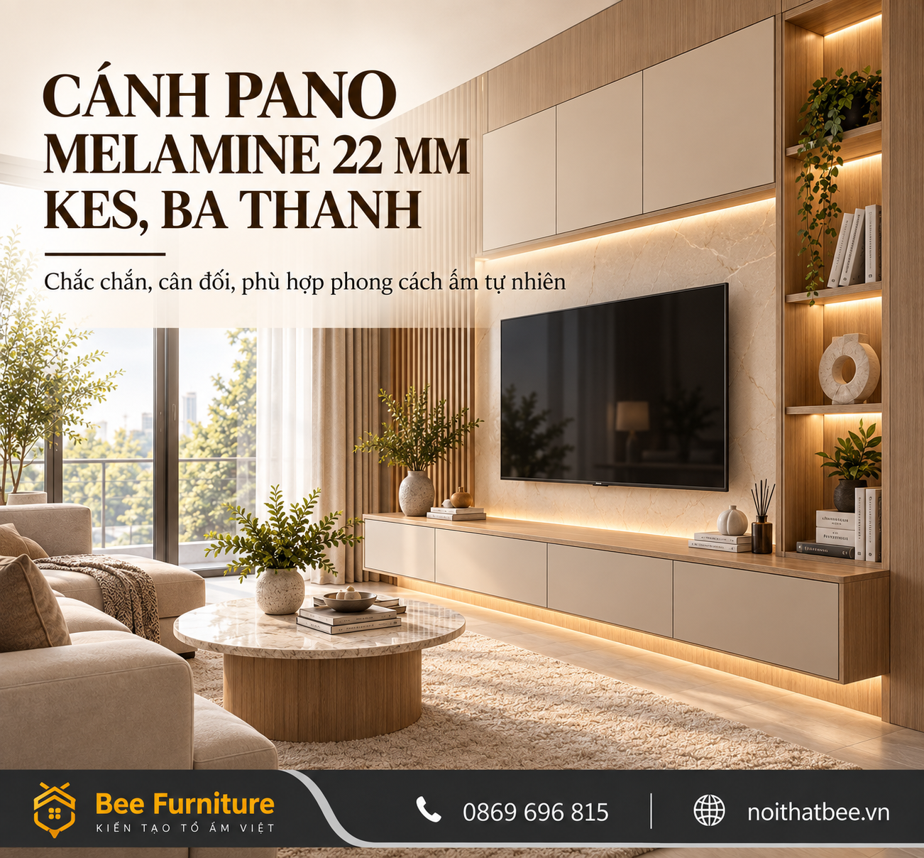 Cánh pano Melamine dày 22 mm KES, Ba Thanh