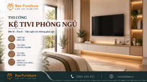 Thi công kệ tivi phòng ngủ