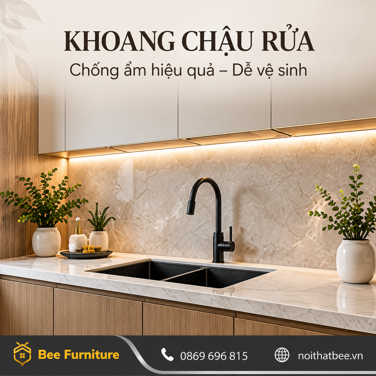 Khoang chậu rửa và giải pháp chống ẩm