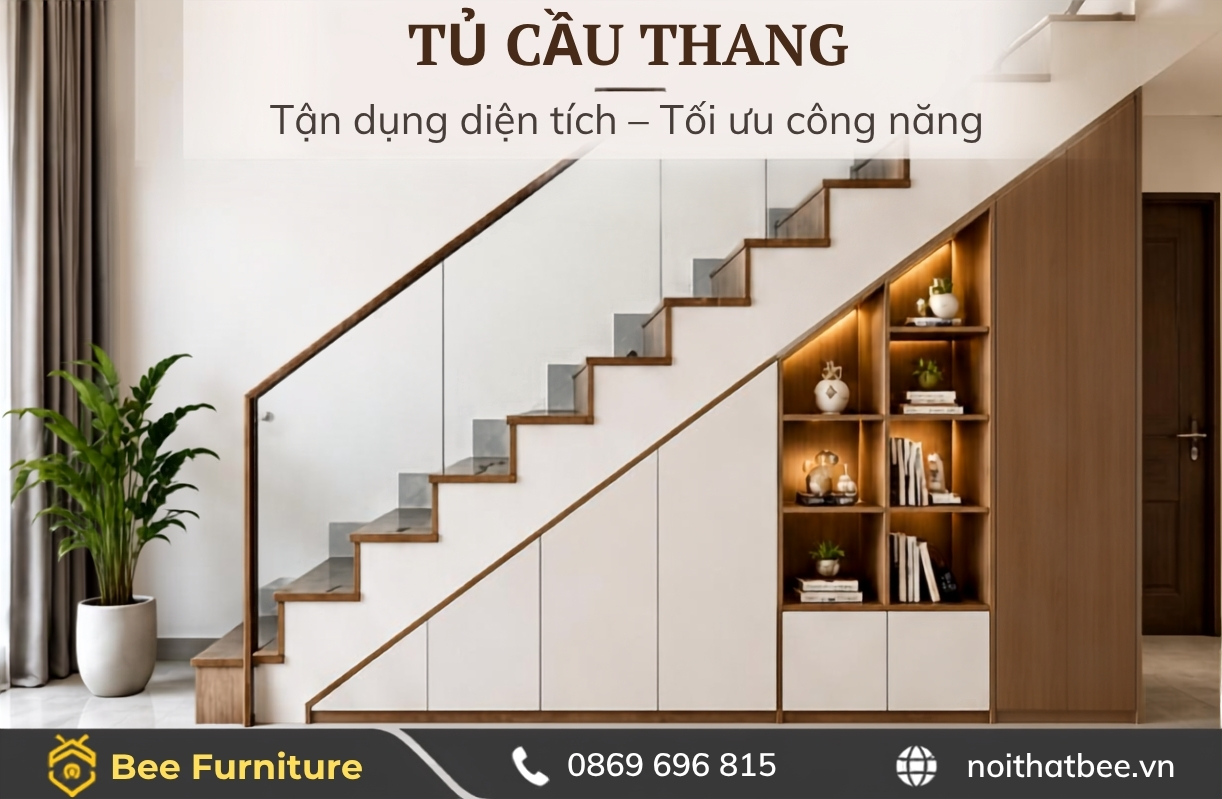 Tủ cầu thang phòng khách