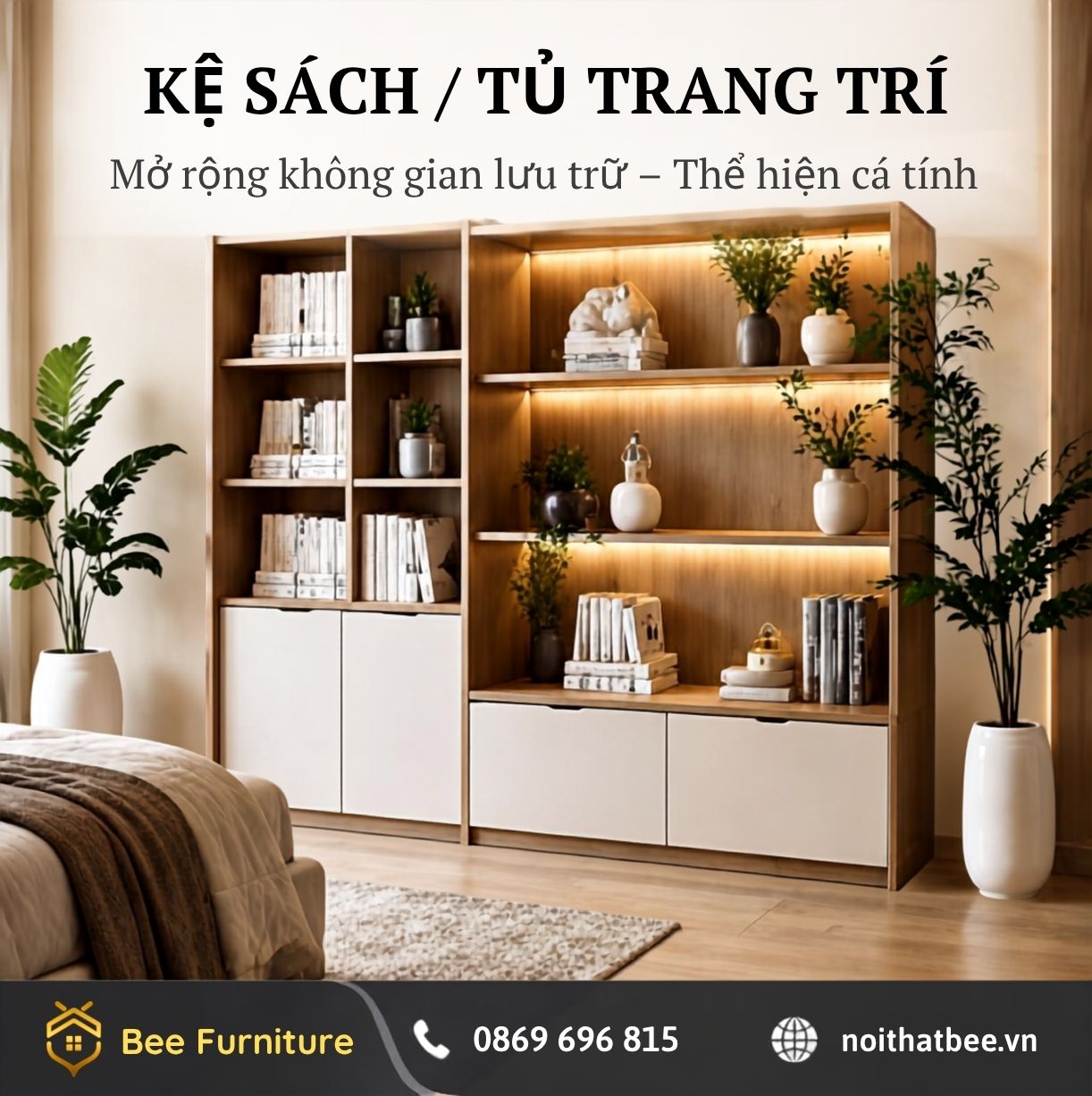 Kệ sách / Tủ trang trí trong phòng ngủ