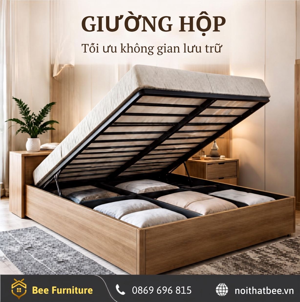 Giường hộp tối ưu không gian lưu trữ