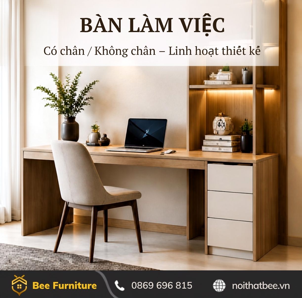 Bàn làm việc trong phòng ngủ