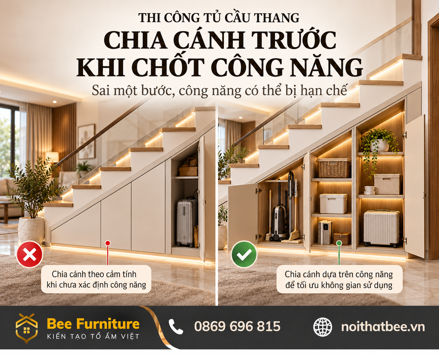 Chia cánh trước khi chốt công năng