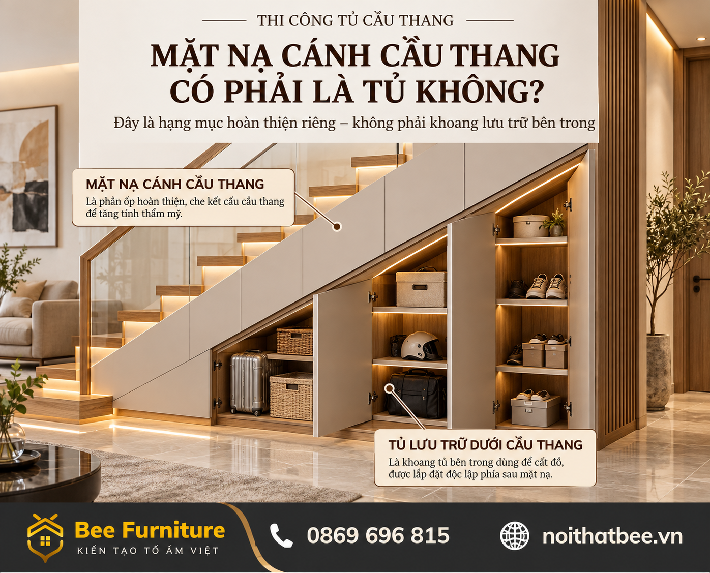 Mặt nạ cánh cầu thang có phải là tủ không?