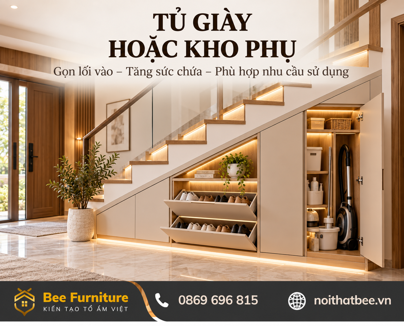 Tủ giày hoặc kho phụ