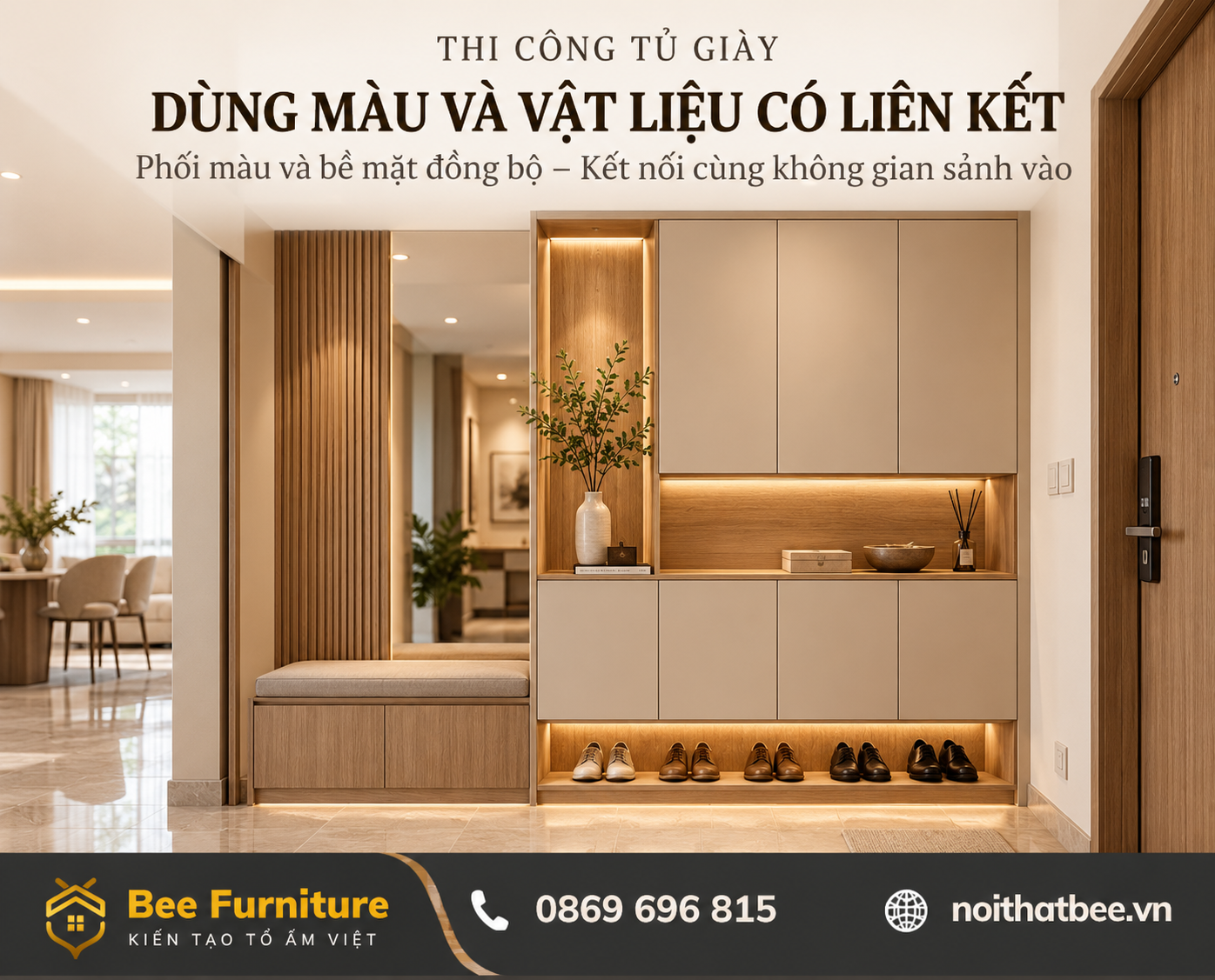 Dùng màu và vật liệu có liên kết