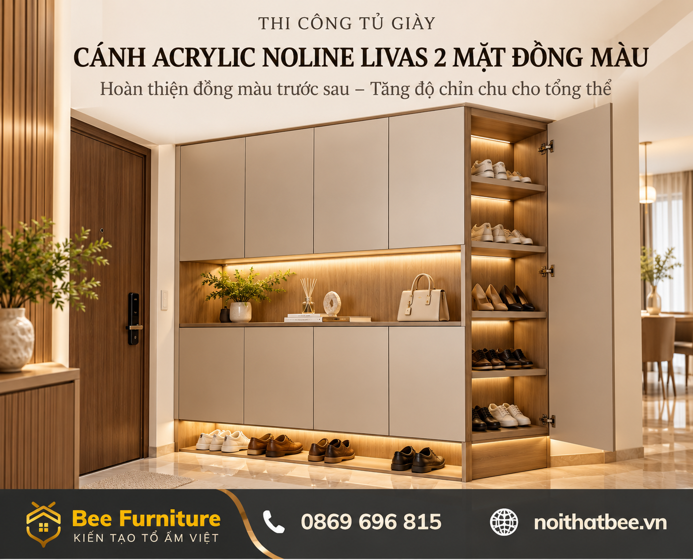 Cánh Acrylic Noline Livas 2 mặt đồng màu