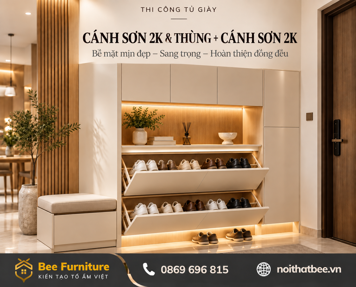 Cánh sơn 2K và phương án thùng + cánh sơn 2K
