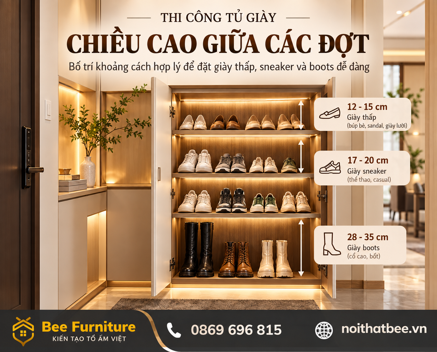 Chiều cao giữa các đợt
