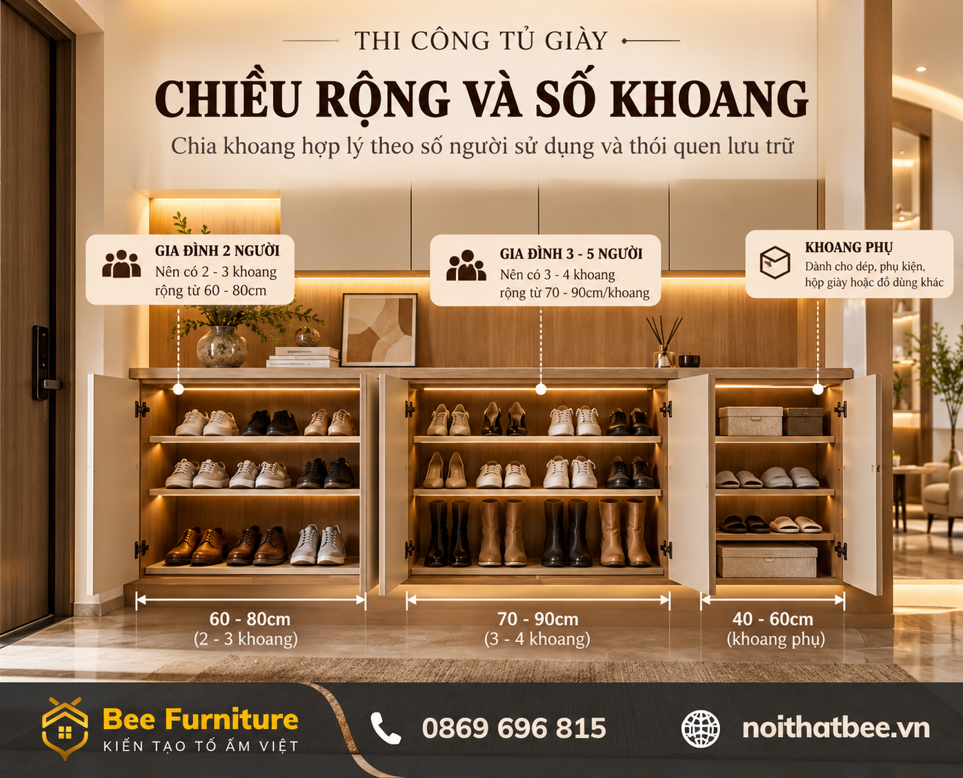 Chiều rộng và số khoang