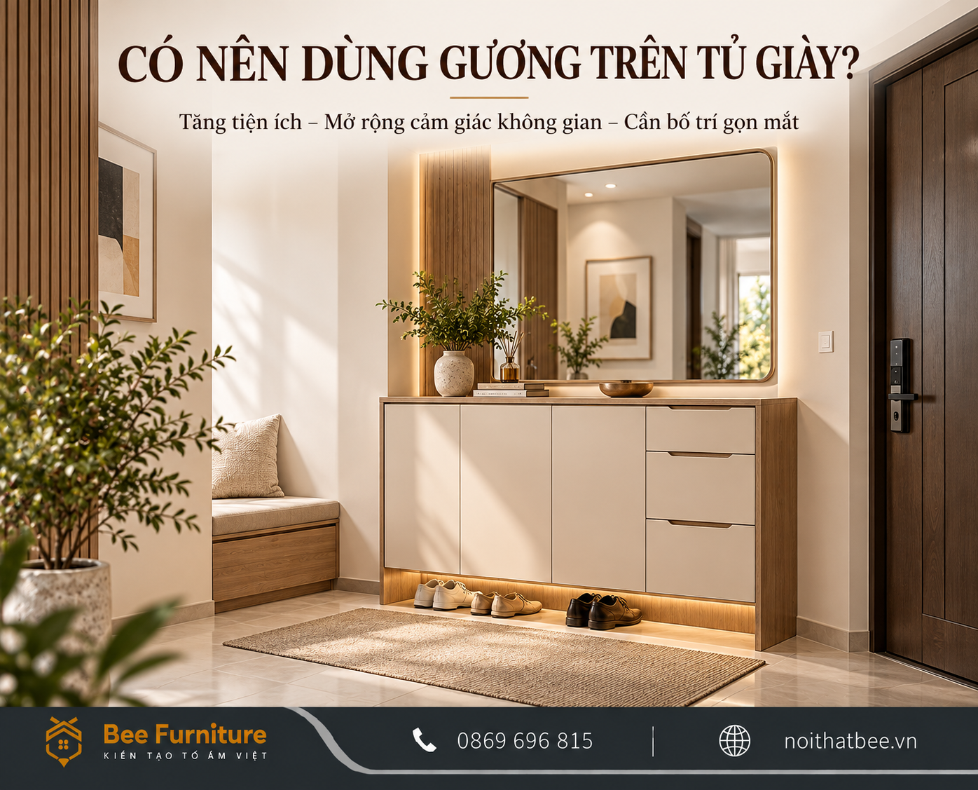 Có nên dùng gương trên tủ giày?