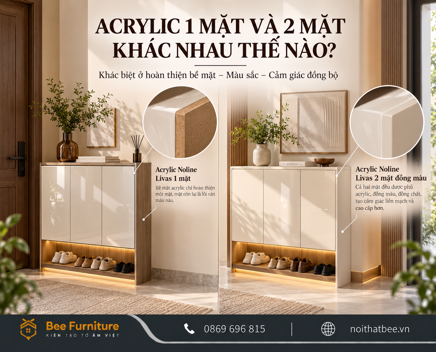 Acrylic 1 mặt và 2 mặt khác nhau thế nào?
