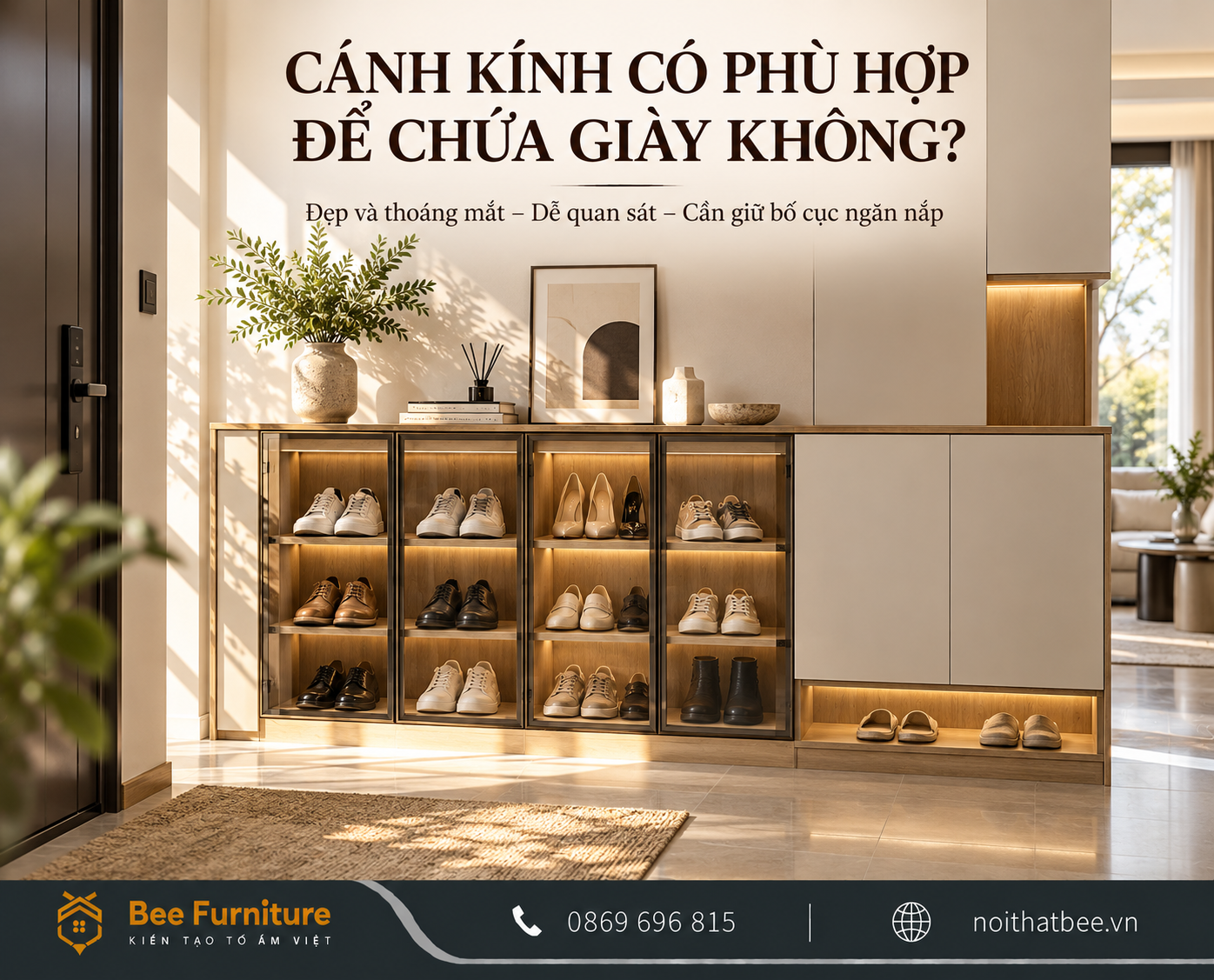 Cánh kính có phù hợp để chứa giày không?