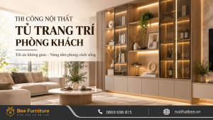 Thi công Tủ trang trí phòng khách