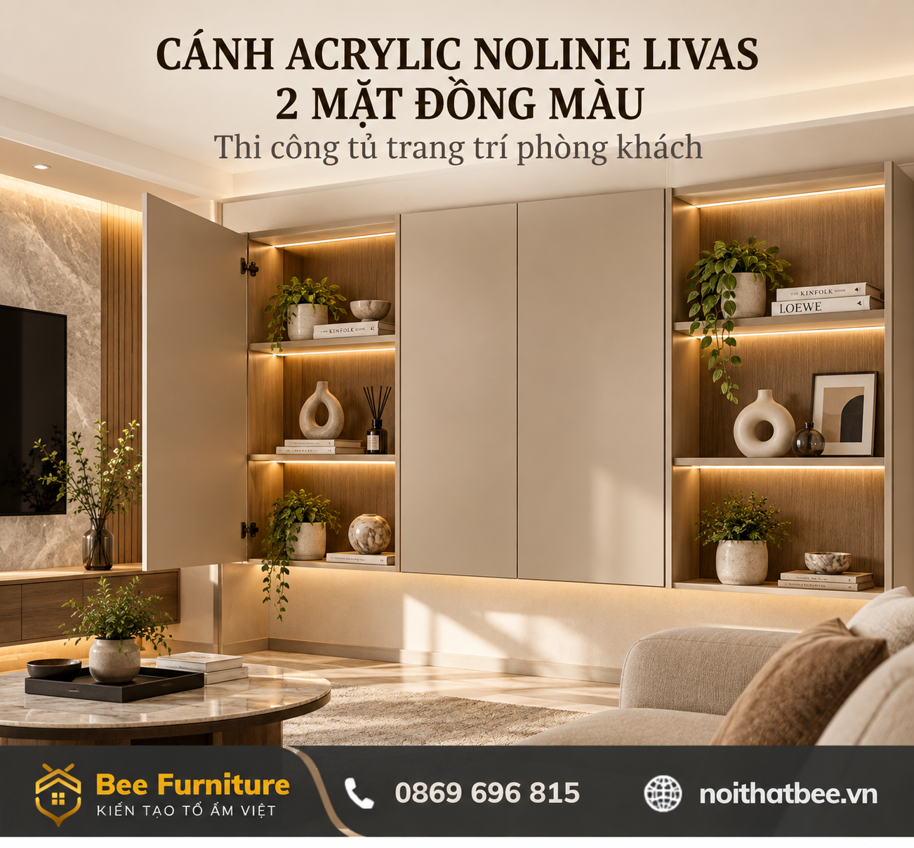 Cánh Acrylic Noline Livas 2 mặt đồng màu