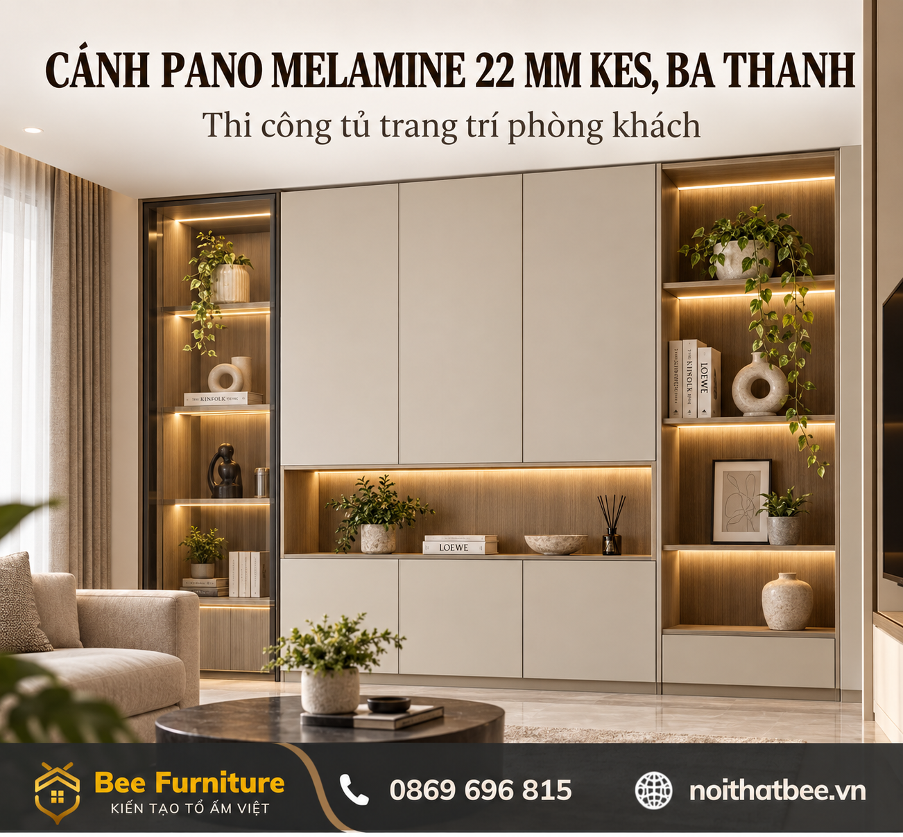 Cánh pano Melamine dày 22 mm: KES, Ba Thanh và An Cường
