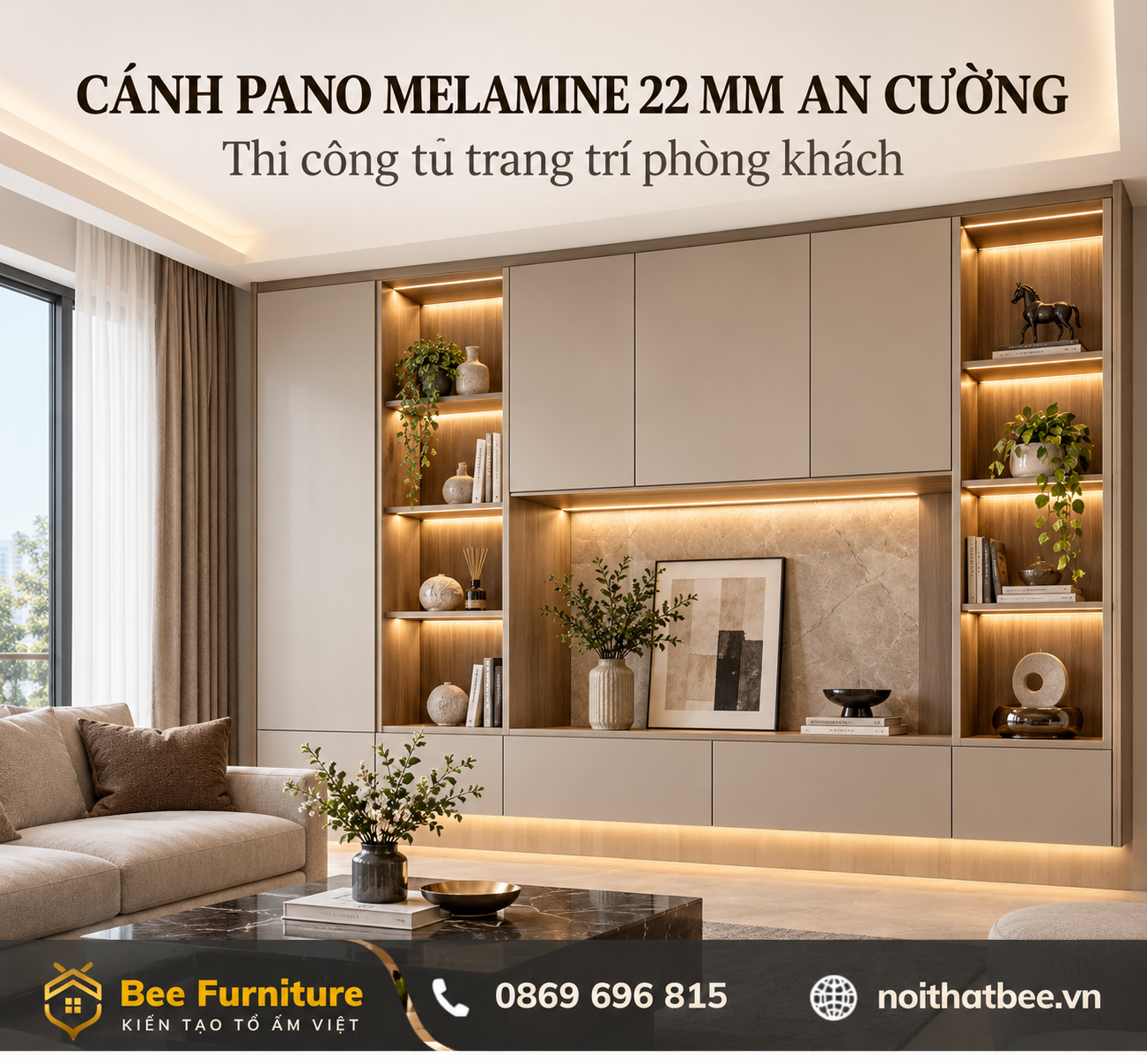 Cánh pano Melamine 22 mm An Cường