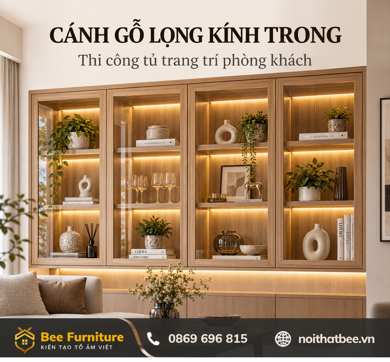 Cánh gỗ lọng kính trong