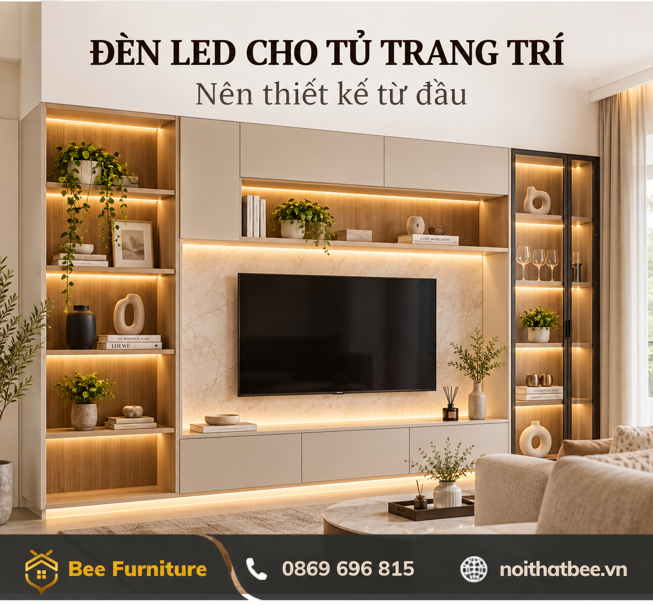 Đèn LED cho tủ trang trí: nên thiết kế từ đầu