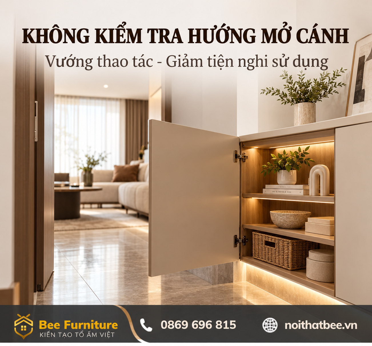 Không kiểm tra hướng mở cánh