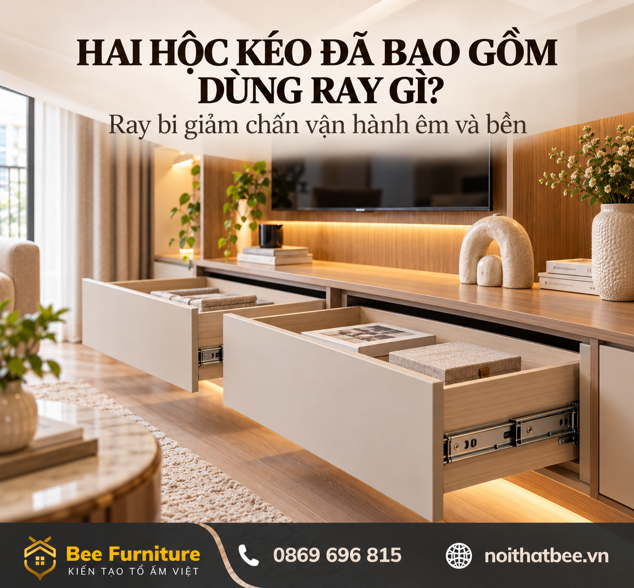 Hai hộc kéo đã bao gồm dùng ray gì?