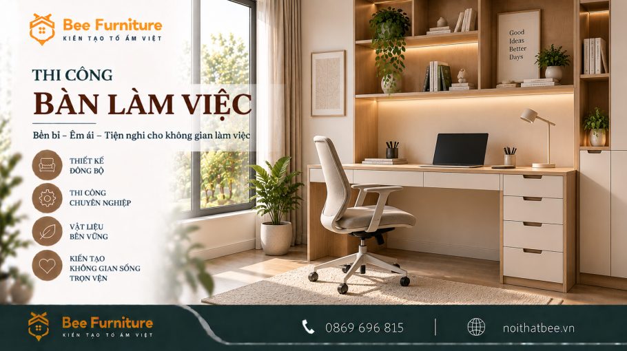 Thi công bàn làm việc