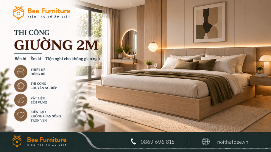 Thi công giường 2m